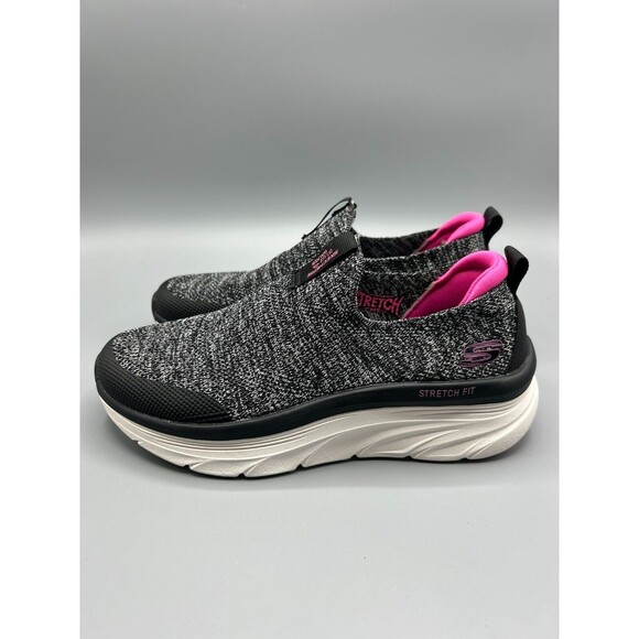 Skechers Relaxed Fit D'Lux Walker Relaxed Fit Memory Foam Black/Gray Size 7 - Picture 4 of 10